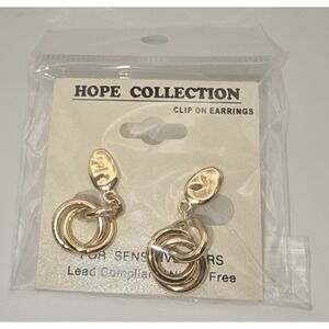 Women's Hope Collection Gold Toned Clip-on Earrings NWT‎ -573